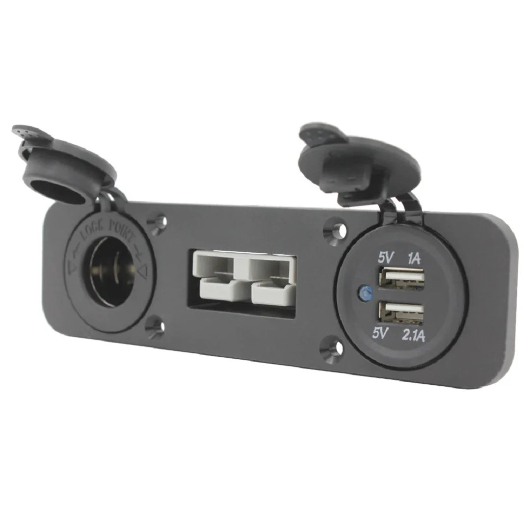 MEAN MOTHER® 50AMP ANDERSON STYLE, 12V CIG SOCKET & DUAL USB PANEL