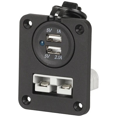 Anderson Connector & Dual USB Ports Panel 50Amp